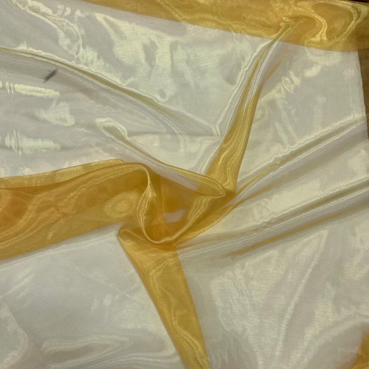 1 Yard Crinkle Organza Fabric Sheer Lightweight Polyester for Event and Home Decor